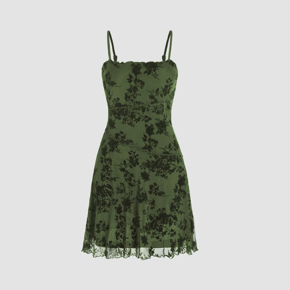 green floral lace mini dress from Cider